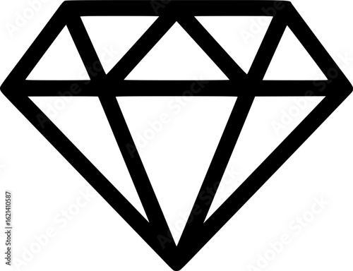 Simple elegant diamond silhouette design for digital projects, diamond, silhouette, gemstone, jewel, crystal, mineral, precious, luxury, brilliant, sparkle, black,