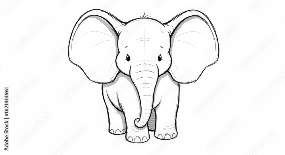 Naklejka premium Cute cartoon elephant illustration
