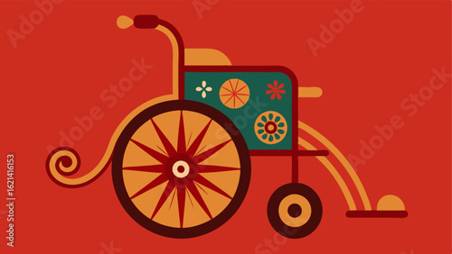 Cultural Heritage Wheelchair A wheelchair that showcases intricate patterns and designs inspired by various cultural motifs blending functionality with artistic expression.