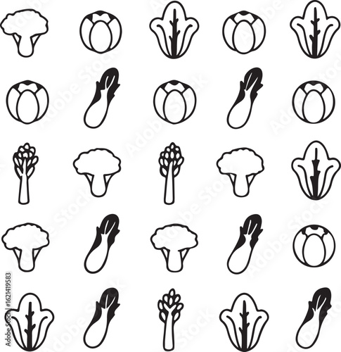 Various Fresh Vegetables Pattern Illustration