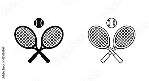 Tennis Rackets and Ball Icon