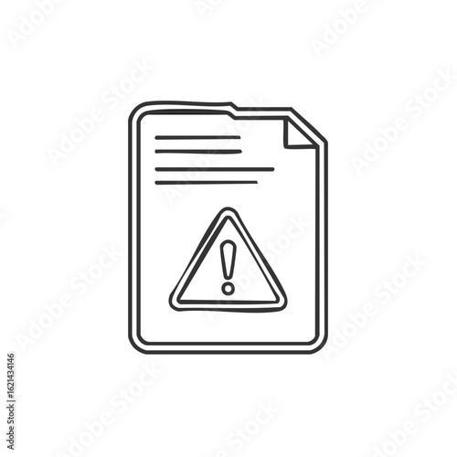 Free Download Document with Warning Sign Hand Drawn Style Error Message Symbol - GFXLoad