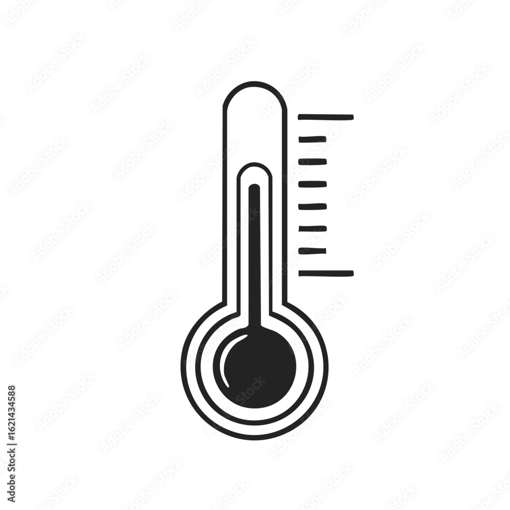 Minimalist black thermometer glyph icon for measuring temperature and weather Minimalist black thermometer glyph icon for measuring temperature and weather