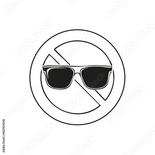 No Sunglasses Symbol Prohibition Icon Graphic