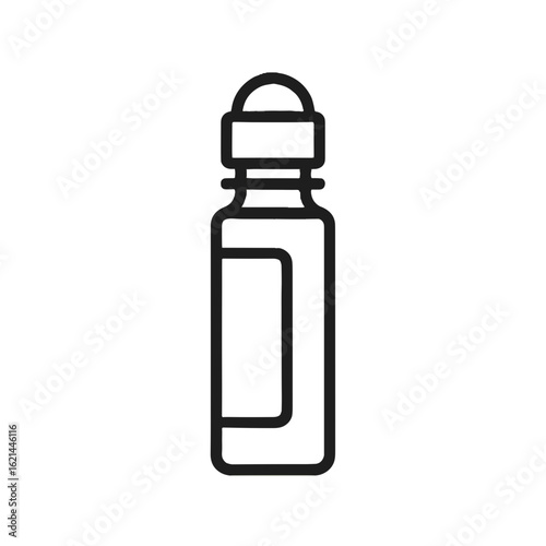 Roll-On Bottle Shape-Based Outline Icon, Monochrome, Transparent Background