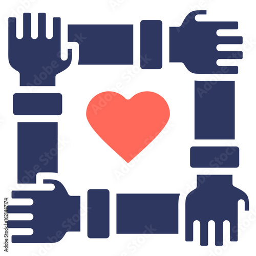 Volunteers glyph color icon