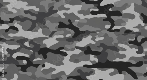 seamless gray camouflage pattern: abstract design isolated on transparent background