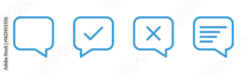 Engaging chat message icon set for online communication