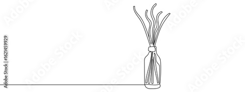 Continuous line hand drawn vector perfume stick isolated on transparent background. editable stroke.