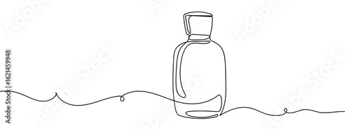Continuous line hand drawn vector perfume bottle isolated on transparent background. editable stroke.