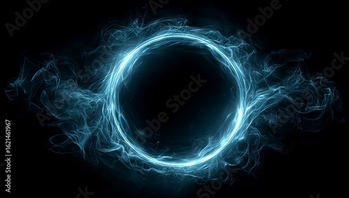 Light Circle, Energy Ring, Dark Background, Abstract Design, Graphic Element, for Template or Web