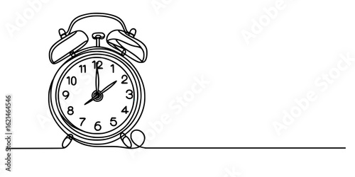 Timeless Wake-Up Call, A simple sketch of a classic alarm clock with timeless charm