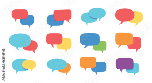 Colorful Speech Bubbles Set for Communication and Dialogue
