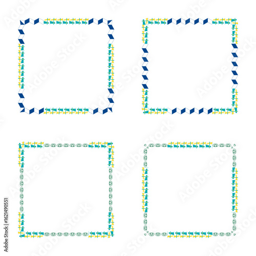 Striped frame icon. Colorful border symbol. Bold line edge. Vector flat design.