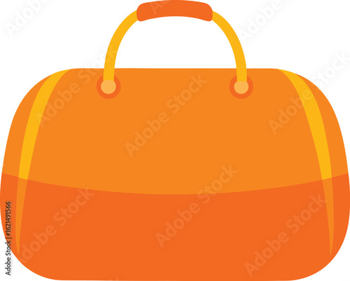 Bright orange duffel bag with yellow accents