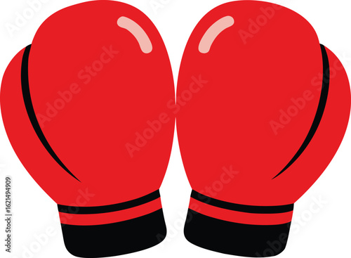 Pair of red boxing gloves ready for action