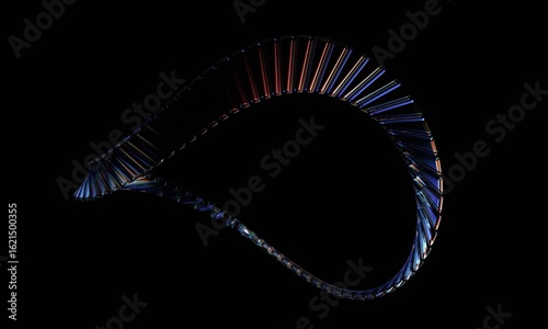 Fototapeta Naklejka Na Ścianę i Meble -  Abstract dark background, futuristic glass shape, 3d render