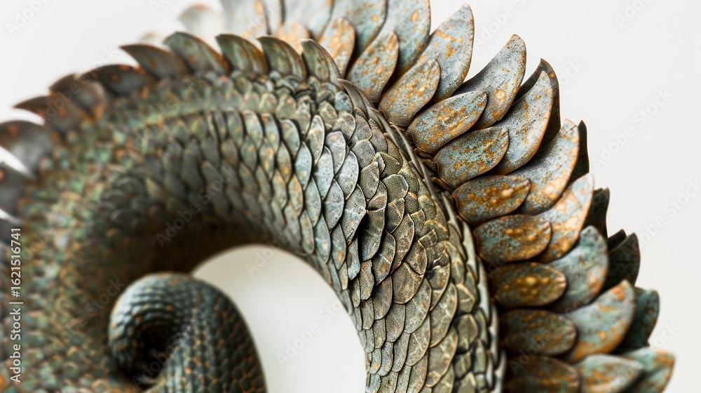 Fototapeta premium Closeup decorative metal dragon sculpture