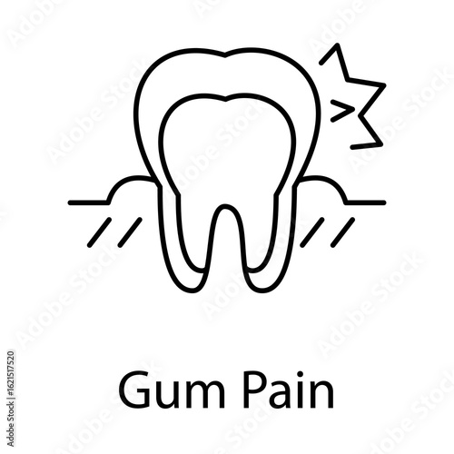 Gum Pain Icon. Vector Design