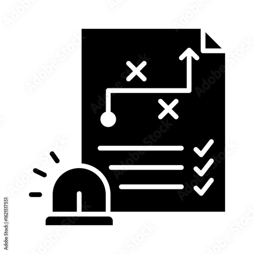Emergency Plan Icon Vector Illustration Glyph Version