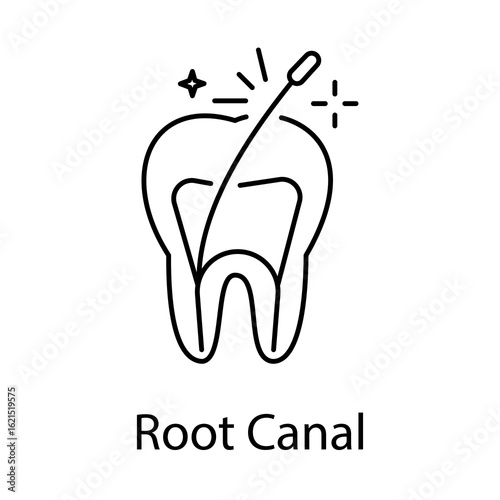 Root Canal Icon. Vector Design