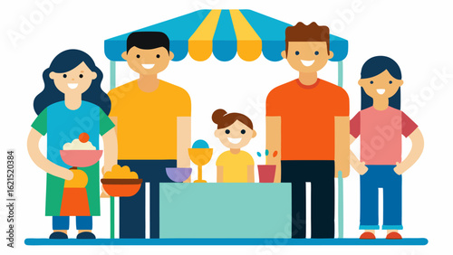 Community Fair Participation A family attending a local fair with a booth that caters to all abilities where they are making crafts or enjoying games together.