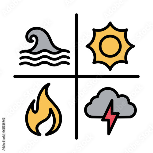 Disaster Icon Vector Illustration Color Version