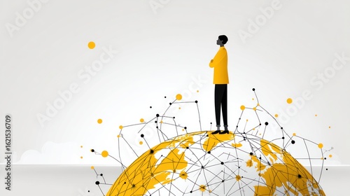 Global leader standing on Earth