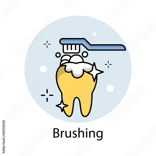 Brushing Icon. Vector Design