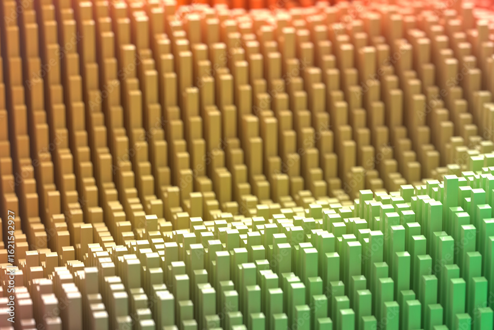 Obraz premium Abstract colorful geometric landscape with gradient pattern. 3d render