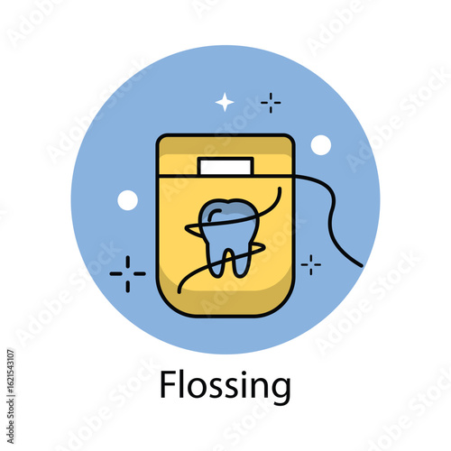 Flossing Icon. Vector Design
