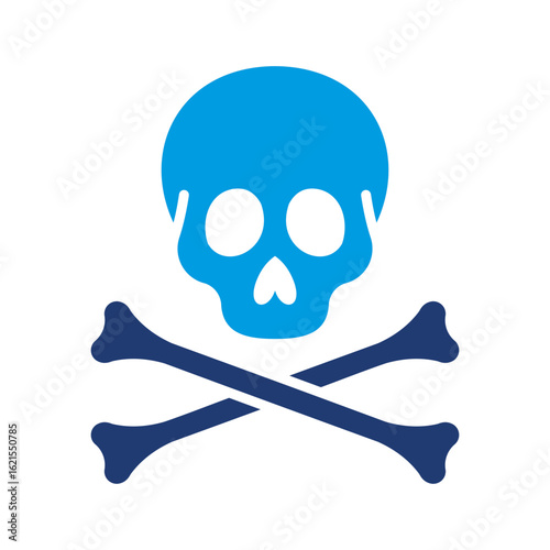 Danger Icon Vector Illustration Blue Version