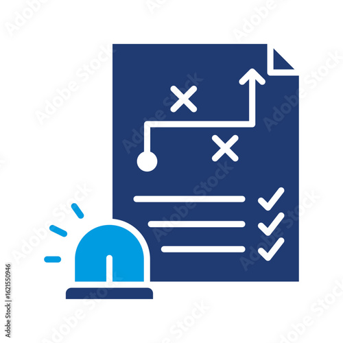 Emergency Plan Icon Vector Illustration Blue Version