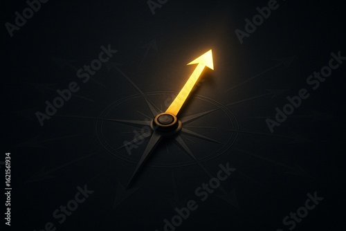 Futuristic Compass with Radiant Arrow for Business Concept