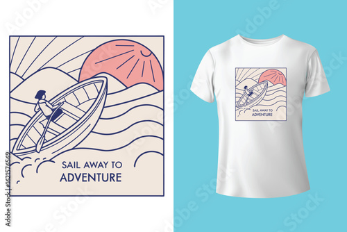 East Dock yachting company sailing team cute vintage vector print for children kid boy marine wear tee shirt
