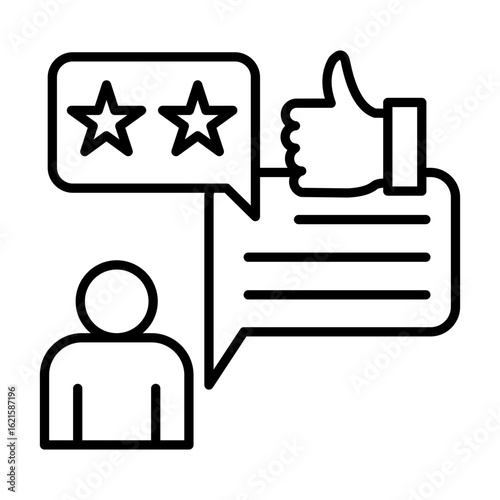 Consumer Reviews Icon Vector Illustration Line Version