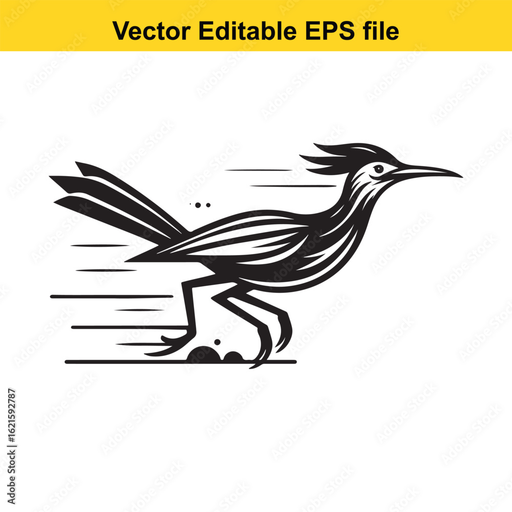 Obraz premium Vector art of black and white illustration of a songbird perched on a branch, isolated on white background long horn, , long horn