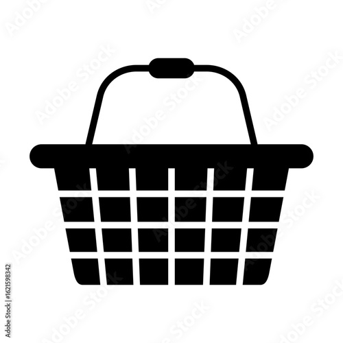 Shopping Basket Icon Vector Illustration Glyph Version
