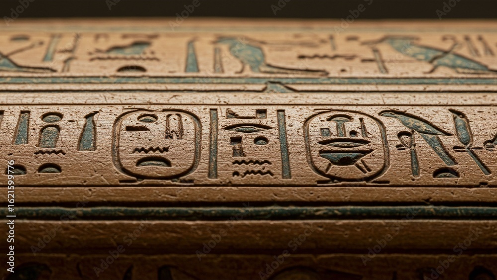 Obraz premium Ancient Egyptian Hieroglyphs Detail