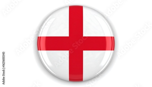 Free Download Round flag button with a white background and a red cross - GFXLoad