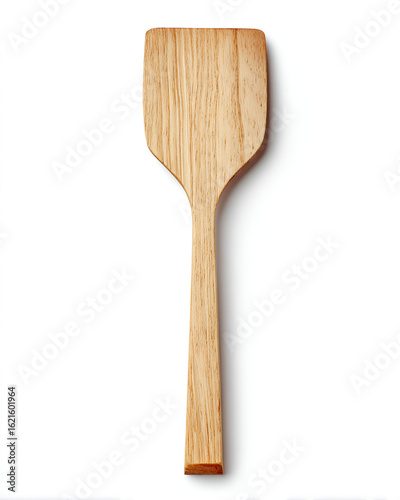 Wooden kitchen spatula cooking utensil isolated on white background