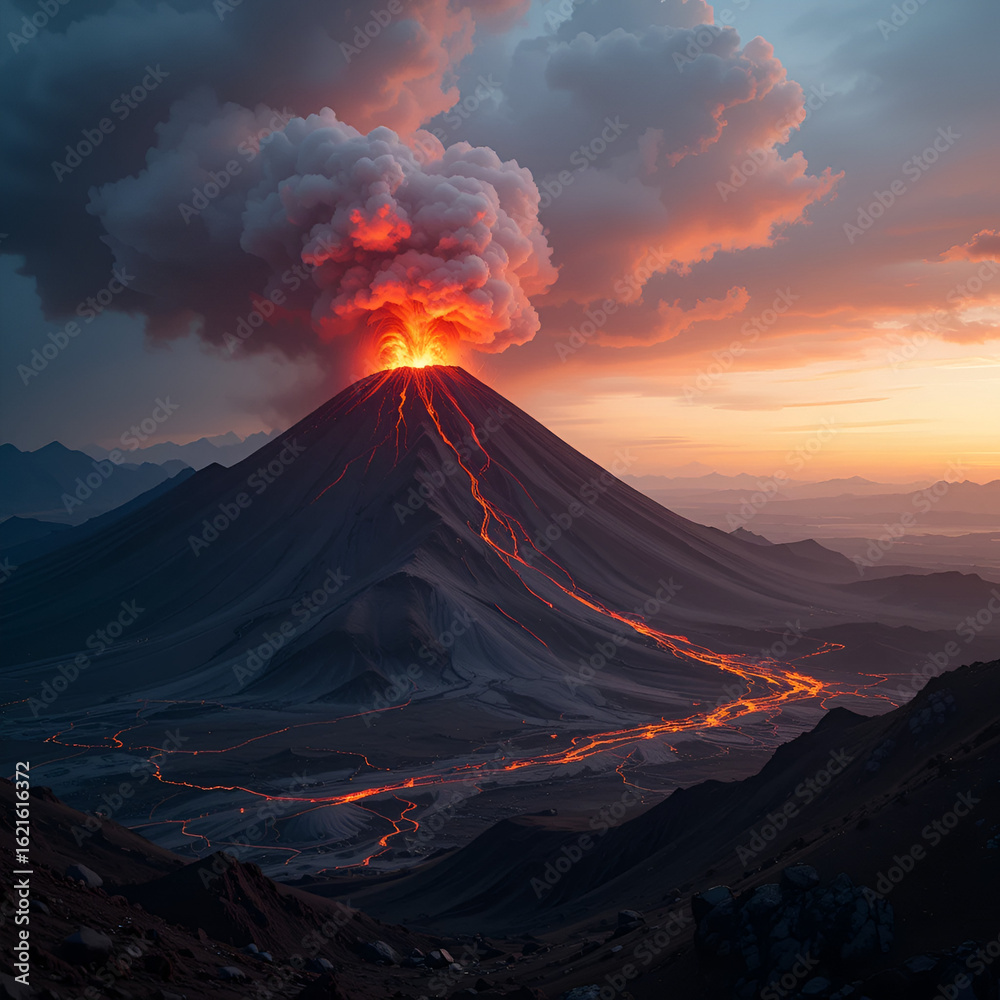Fototapeta premium What causes a volcanic eruption