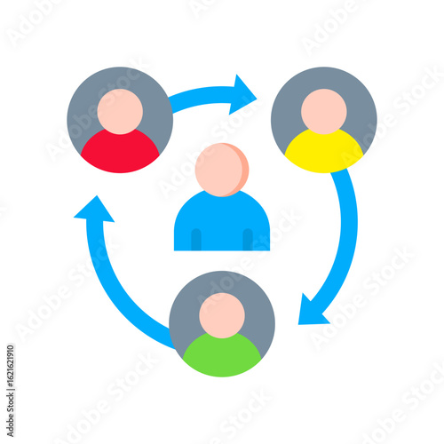 Coordination flat icon