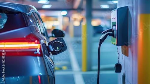 Electric car charging station for charge EV battery. Plug for electric vehicle. EV charger.