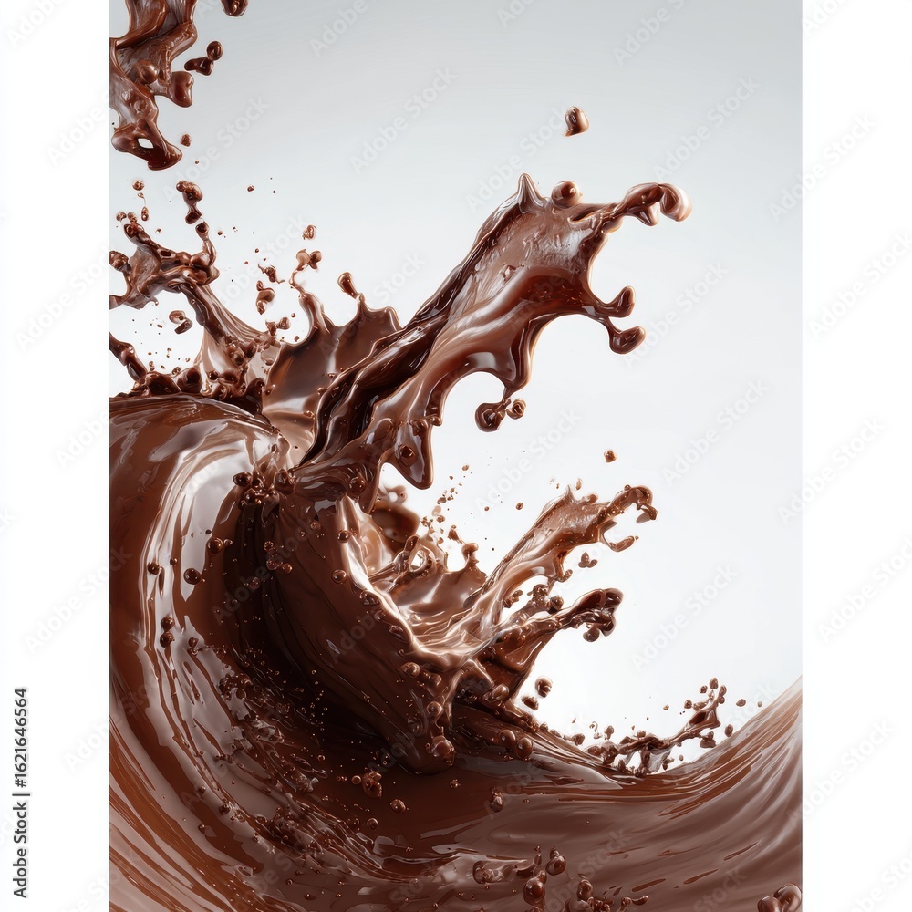 Fototapeta premium Dynamic chocolate splash wave isolated on white background