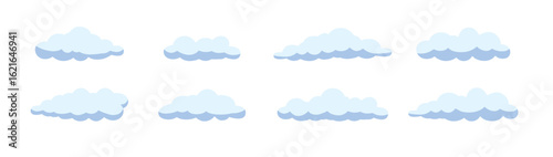 Set Clouds Cartoon Vector Illustration