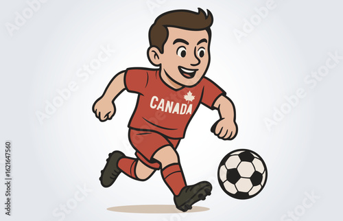 Canada Soccer or Footbll Player Mascot Cartoon Character Template