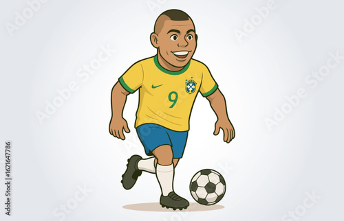 Brazil Soccer or Footbll Player Mascot Cartoon Character Template