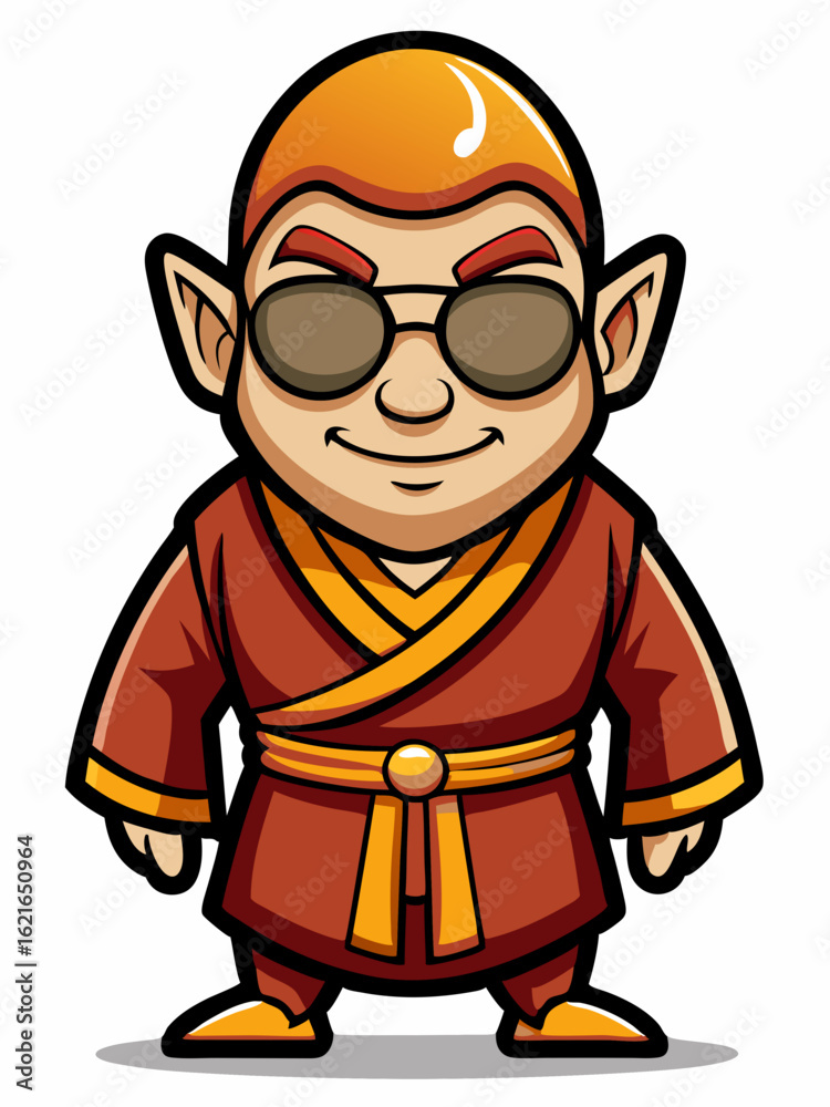 Obraz premium colorful illustration of a monk man mascot