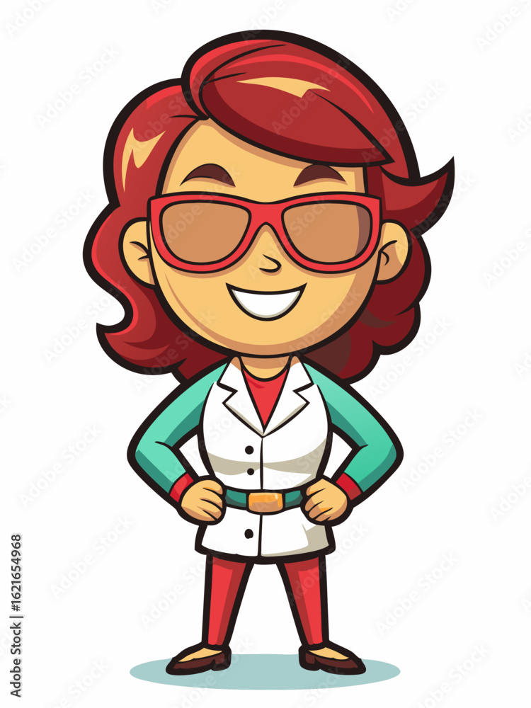 colorful illustration of a teacher woman mascot colorful illustration of a teacher woman mascot